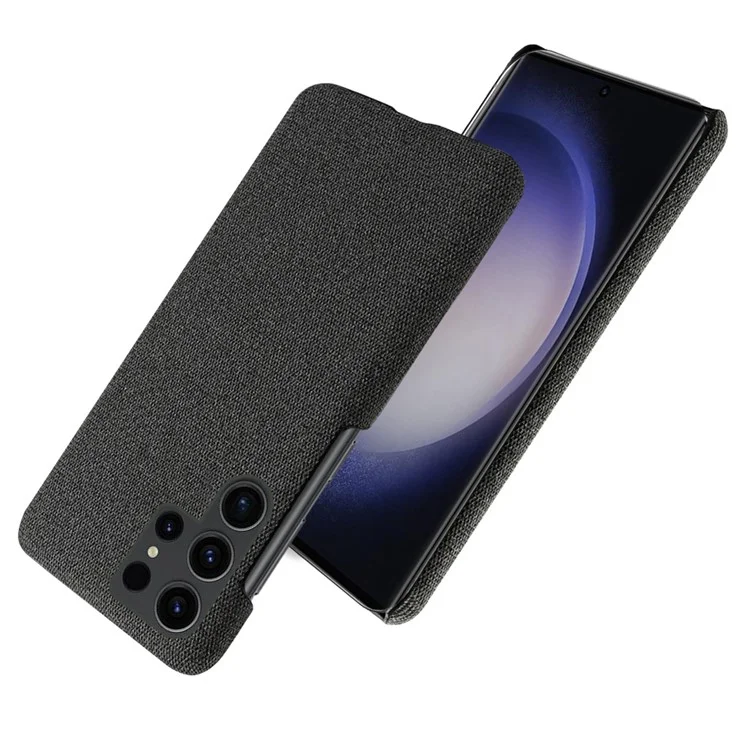 Чехол для телефона для Samsung Galaxy S24 Ultra Case Защита от пыли Ткань + PC Корпус телефона - Черный