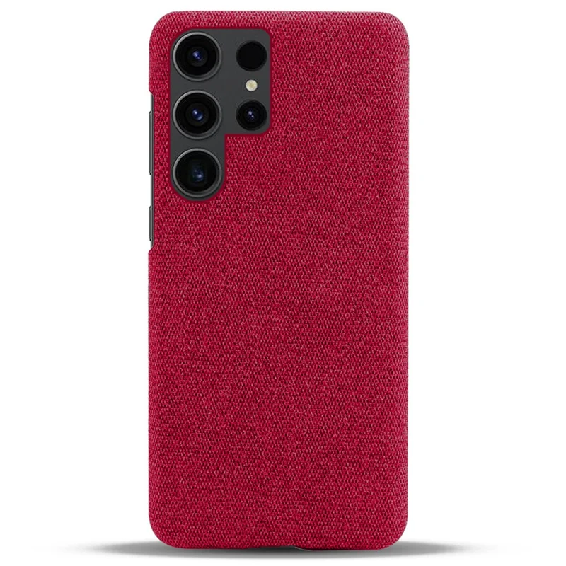 Phone Cover for Samsung Galaxy S24 Ultra Case Dustproof Cloth+PC Phone Shell - Red