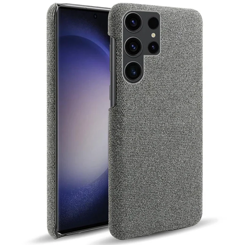 Phone Cover for Samsung Galaxy S24 Ultra Case Dustproof Cloth+PC Phone Shell - Grey