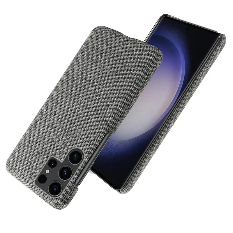 Phone Cover for Samsung Galaxy S24 Ultra Case Dustproof Cloth+PC Phone Shell - Grey
