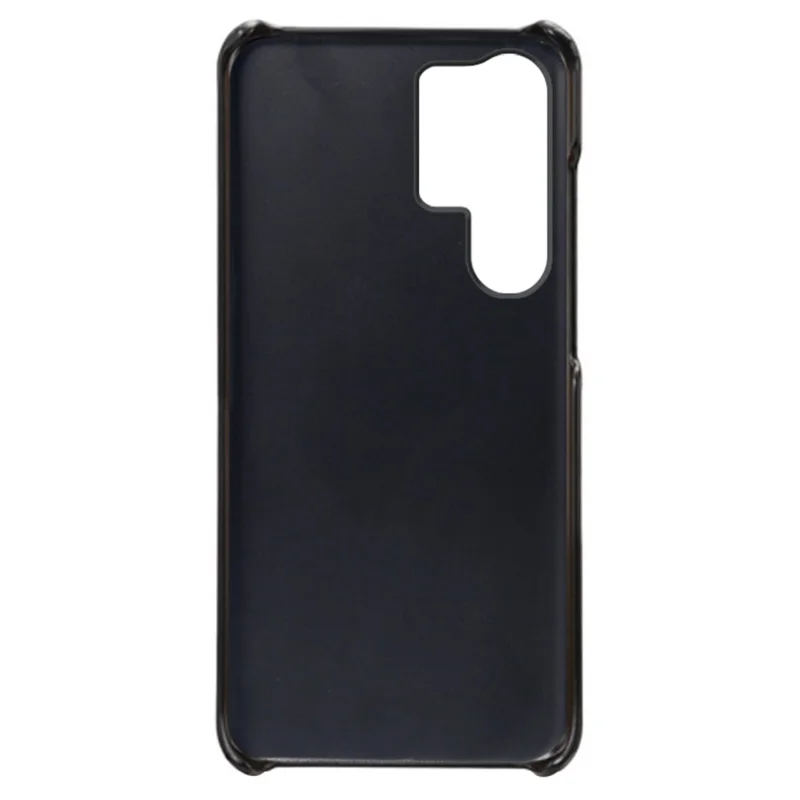 For Samsung Galaxy S24 Ultra Phone Back Protector PU+Hard PC Case with Dual Card Slots - Black