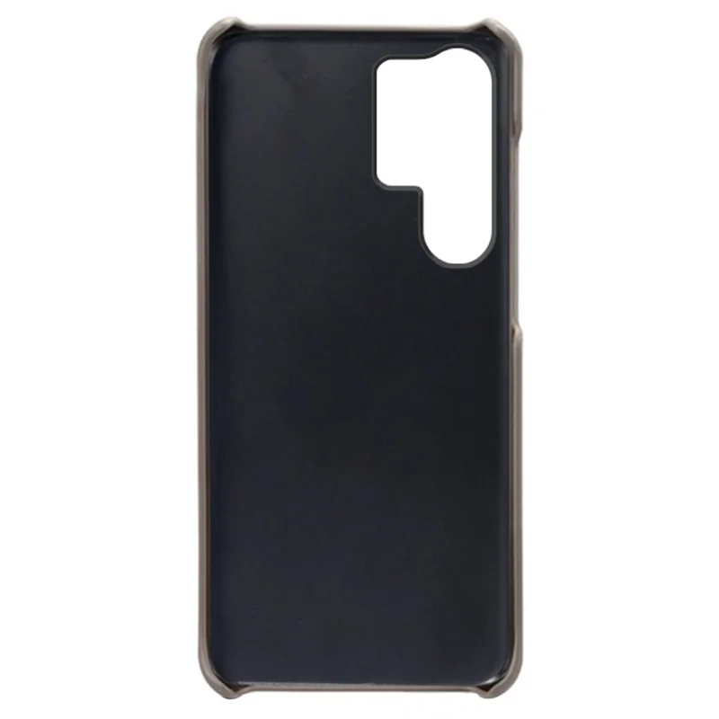 For Samsung Galaxy S24 Ultra Phone Back Protector PU+Hard PC Case with Dual Card Slots - Grey