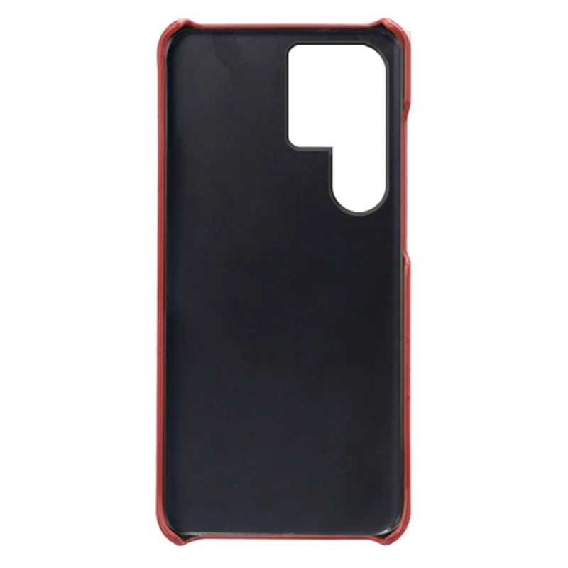 For Samsung Galaxy S24 Ultra Phone Case PU Leather + PC Cover Calf Texture Phone Shell - Red