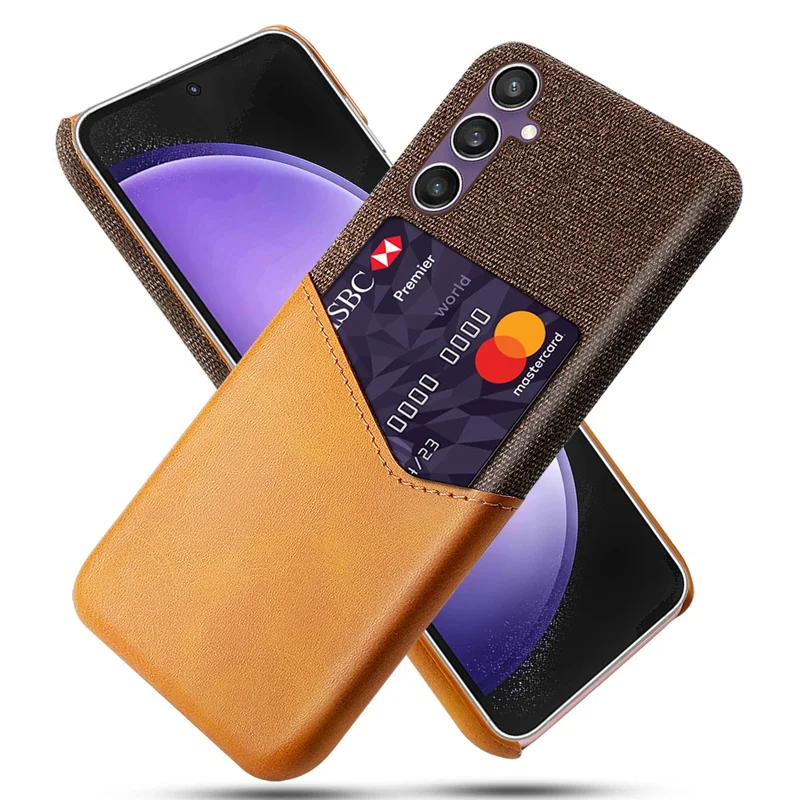 For Samsung Galaxy S24+ Phone Cover Cloth Texture PU+PC Phone Case Shell - Orange