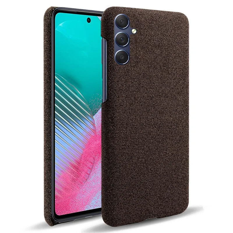 Anti-Scratch Phone Cover for Samsung Galaxy S24+ Case Slim Cloth+PC Shell - Brown