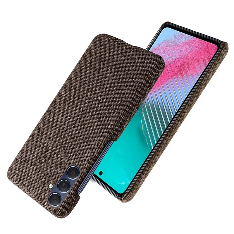 Anti-Scratch Phone Cover for Samsung Galaxy S24+ Case Slim Cloth+PC Shell - Brown