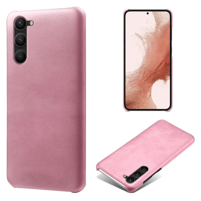 For Samsung Galaxy S24 PU Leather + Hard PC Shell Calf Texture Phone Cover - Rose Gold