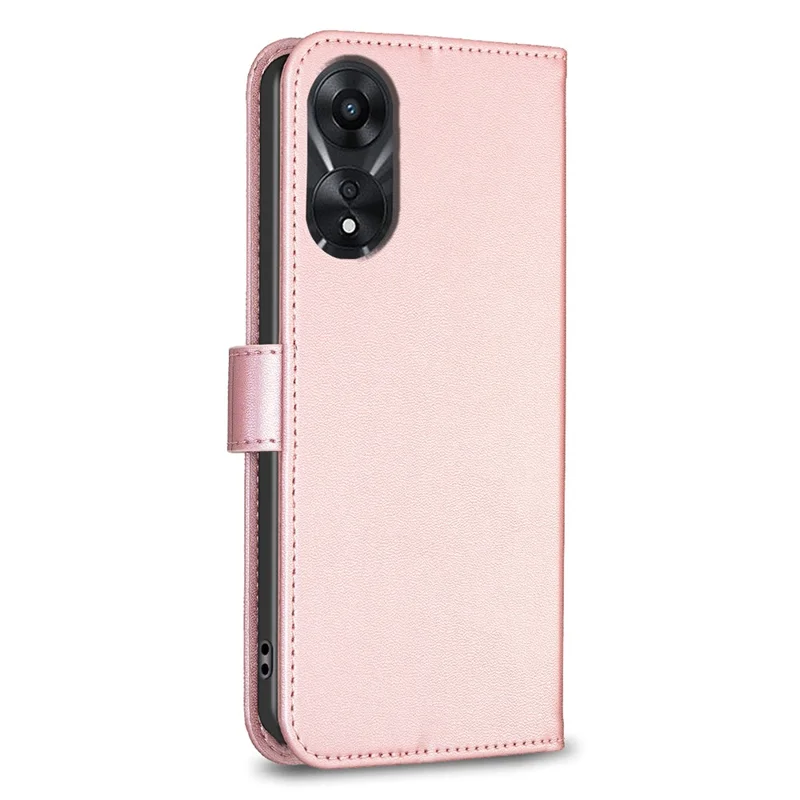For Oppo A78 5G Leather Case Stand Function Clover Pattern Wallet Phone Cover - Pink