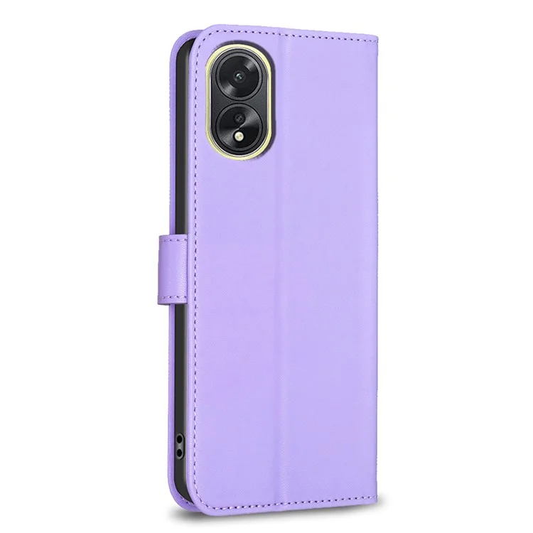 Para Oppo A38 4G / A18 4G Leather Wallet Case Stand Clover Pattern Imprinted Phone Cover - Roxo