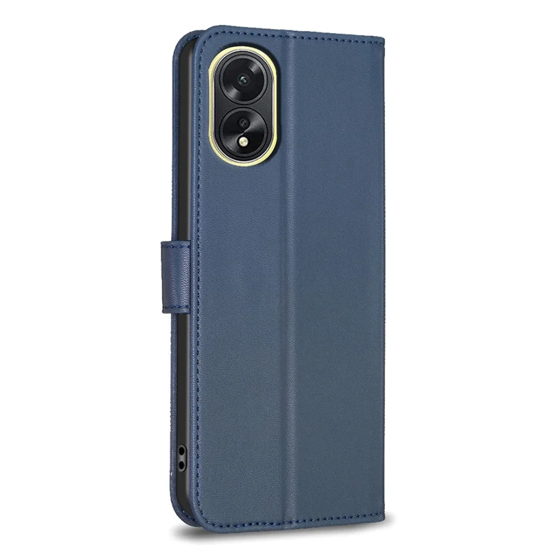 For Oppo A38 4G / A18 4G Leather Wallet Case Stand Clover Pattern Imprinted Phone Cover - Blue