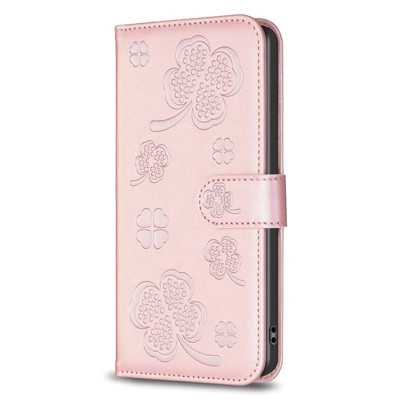 For Google Pixel 8 Pro Clover Pattern Case Wallet PU Leather Folio Phone Cover - Pink