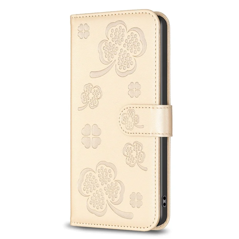 For Google Pixel 8 Pro Clover Pattern Case Wallet PU Leather Folio Phone Cover - Gold