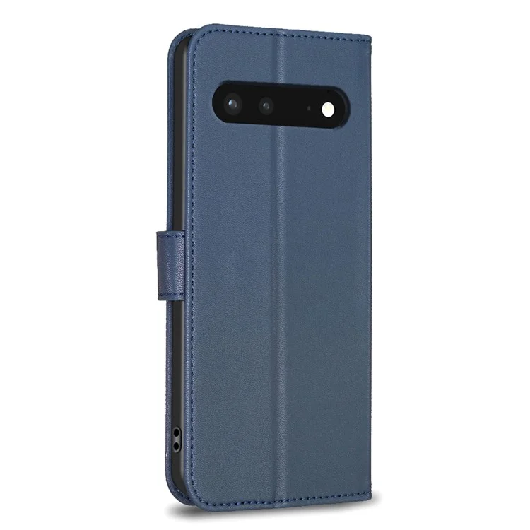 For Google Pixel 7 5G Leather Flip Cover Clover Pattern Imprinted Wallet Phone Case - Blue