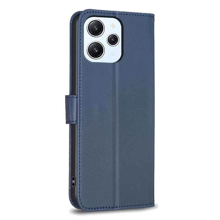 Per Xiaomi Redmi 12 4G Portafoglio Flip Cover Custodia in Pelle PU con Motivo a Quadrifoglio - Blu