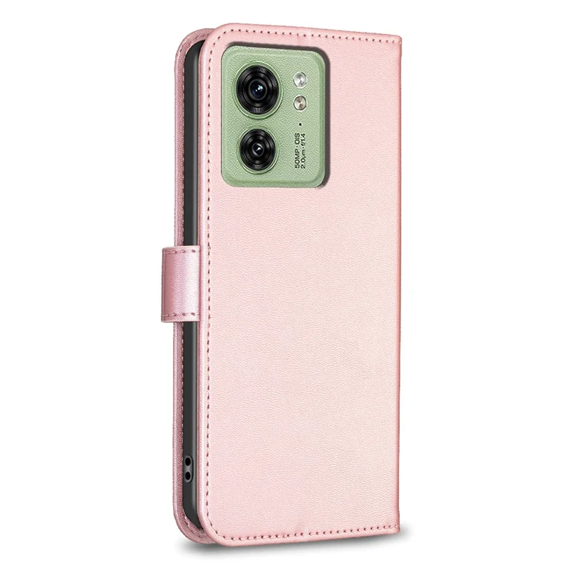 For Motorola Edge 40 5G Wallet Case PU Leather Imprinted Clover Protective Flip Phone Case - Pink