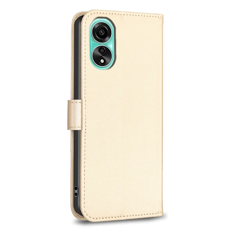 For Oppo A78 4G Wallet Cover PU Leather Clover Imprinted Flip Phone Case - Gold