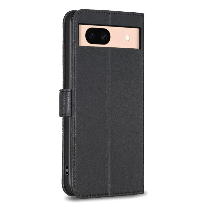 For Google Pixel 8a Phone Case PU Leather Clover Imprinted Wallet Protection Cover - Black