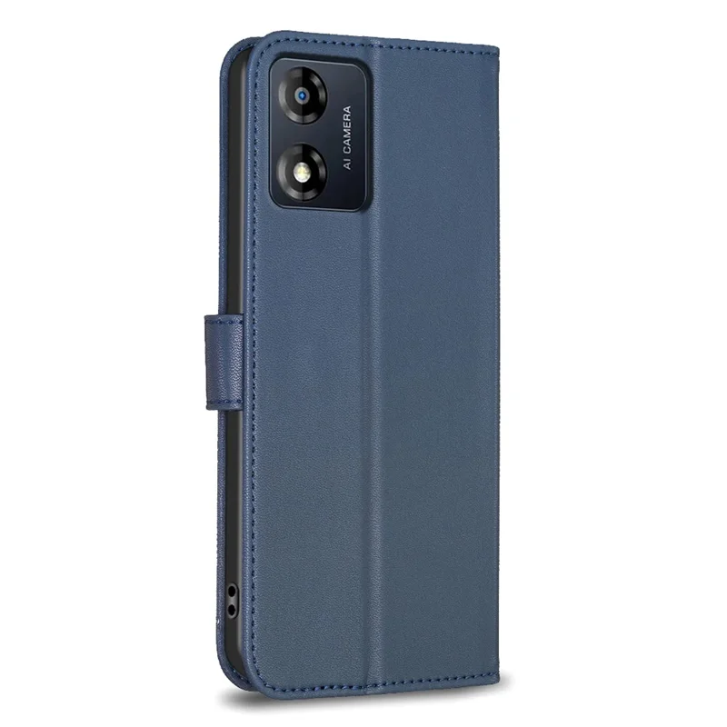 For Motorola Moto E13 4G Phone Case Clover Pattern PU Leather Flip Folio Phone Cover - Blue