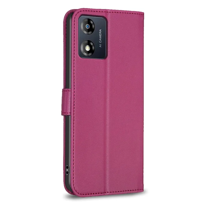 For Motorola Moto E13 4G Phone Case Clover Pattern PU Leather Flip Folio Phone Cover - Rose