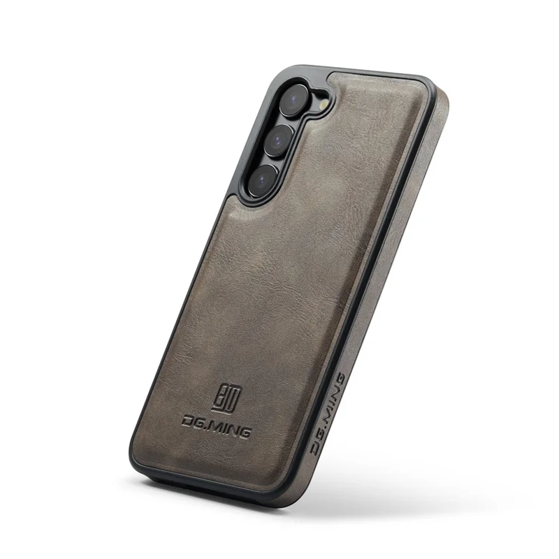 Чехол DG.MING для Samsung Galaxy S22 5G, покрытый PU-кожей PC+TPU - Кофе
