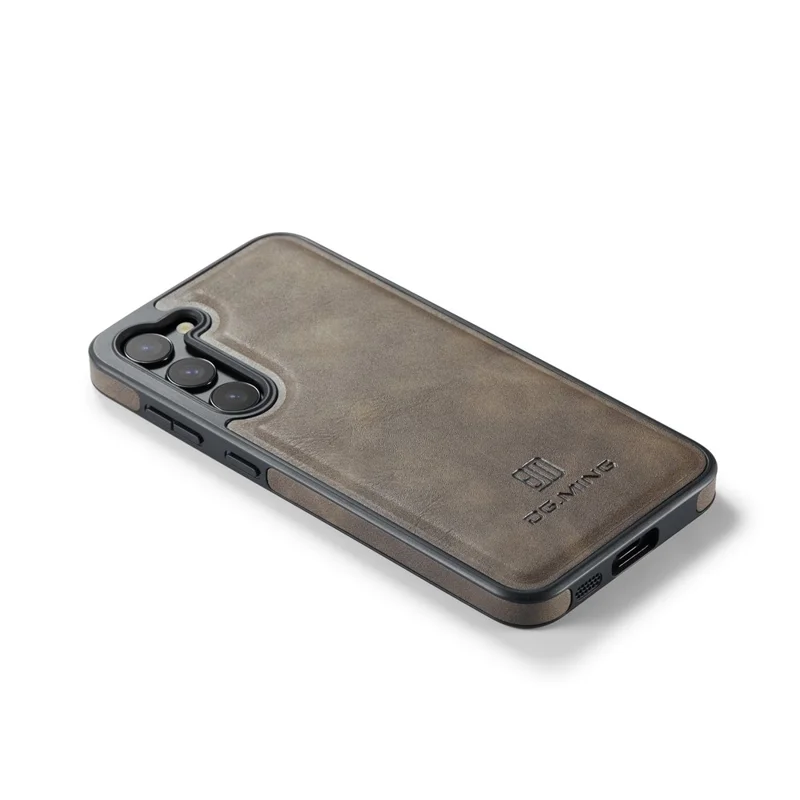 Чехол DG.MING для Samsung Galaxy S22 5G, покрытый PU-кожей PC+TPU - Кофе