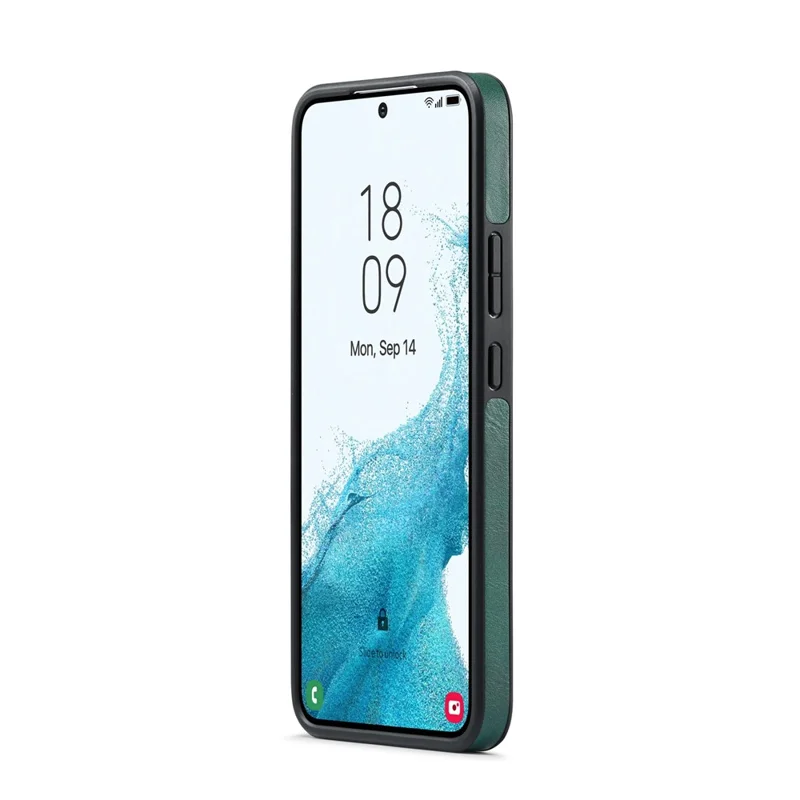 حالة هاتف DG.MING لجهاز Samsung Galaxy S22+ 5G، غطاء هاتف مطلي بالجلد الصناعي - أخضر