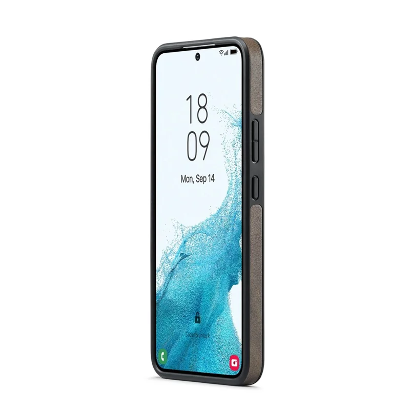 DG.MING For Samsung Galaxy S22+ 5G Phone Case PU Leather Coating Phone Cover - Coffee