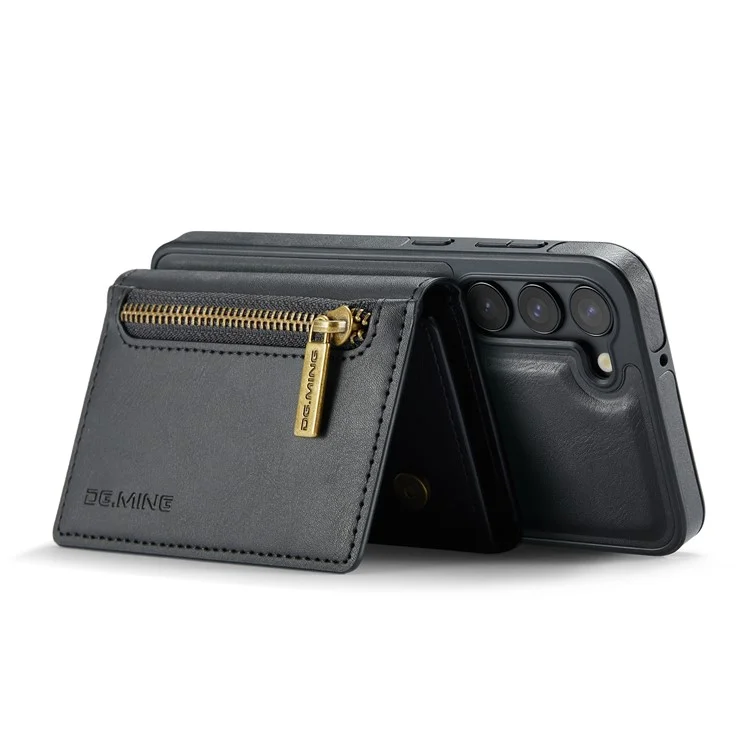 DG.MING Série M5 Para Samsung Galaxy S23+ Capa Destacável 2-em-1 Carteira e Capa de Telefone - Preto
