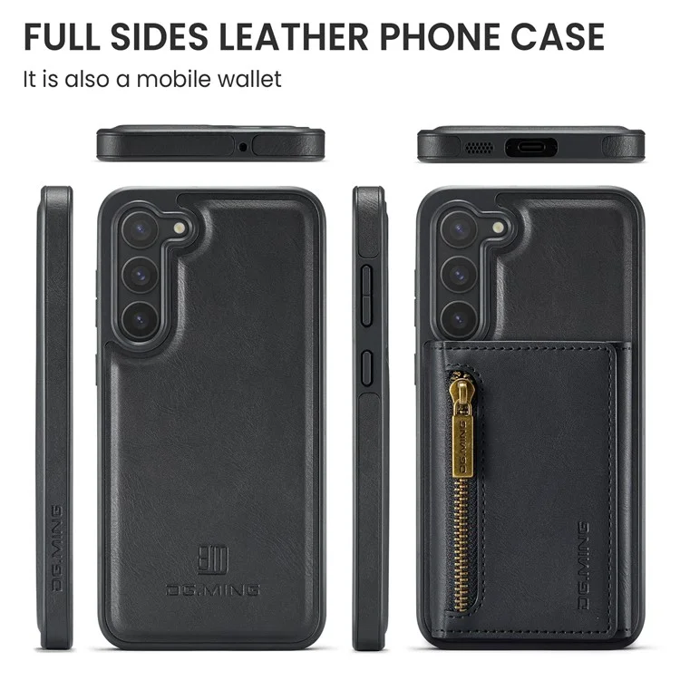 DG.MING Série M5 Para Samsung Galaxy S23+ Capa Destacável 2-em-1 Carteira e Capa de Telefone - Preto