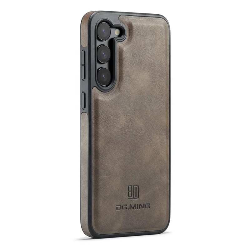 DG.MING M5 Series For Samsung Galaxy S23+ Case Detachable 2-in-1 Wallet Phone Cover - Coffee
