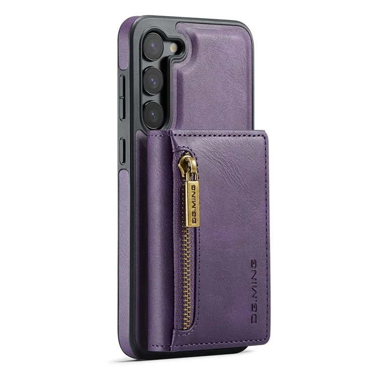 DG.MING M5 Series For Samsung Galaxy S23 Case Phone Cover with Detachable Wallet - Purple