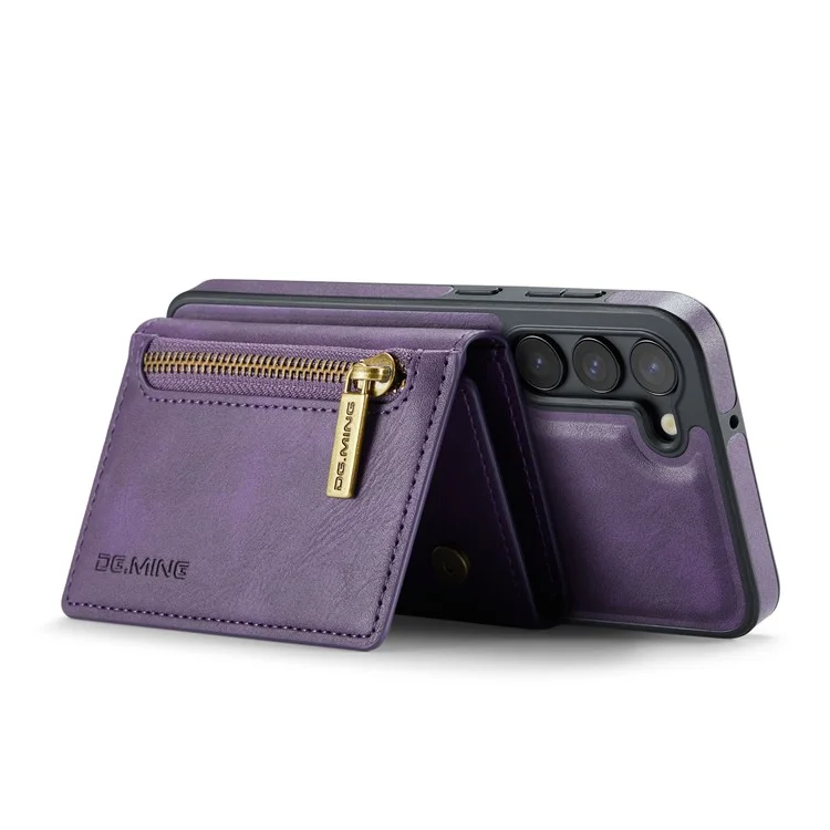 DG.MING M5 Series For Samsung Galaxy S23 Case Phone Cover with Detachable Wallet - Purple