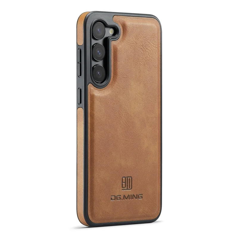DG.MING M5 Series For Samsung Galaxy S23 Case Phone Cover with Detachable Wallet - Brown