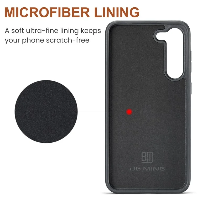 Étui pour Samsung Galaxy S22+ 5G DG.MING M5 Series avec poche zippée et porte-monnaie - Café