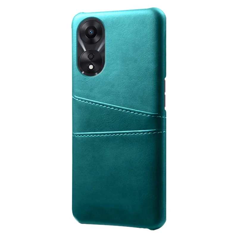 For Oppo A38 4G / A18 4G Case Drop-proof PU Leather+PC Phone Protector with 2 Card Holders - Green