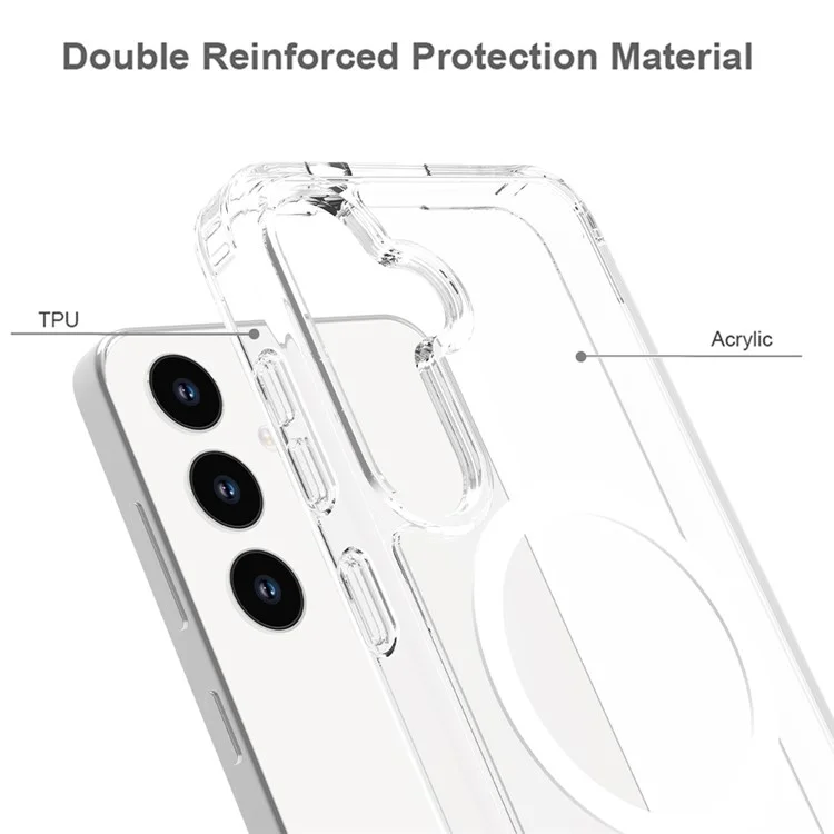 Capa para Samsung Galaxy S24+ Acrylic+TPU Transparente Compatível com MagSafe