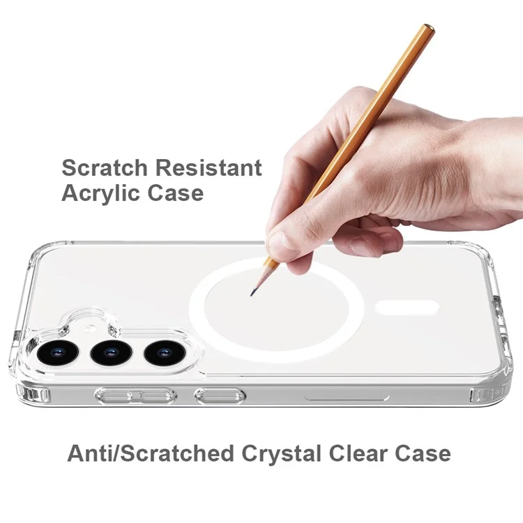 For Samsung Galaxy S24 Magnetic Case Compatible with MagSafe Acrylic+TPU Cover