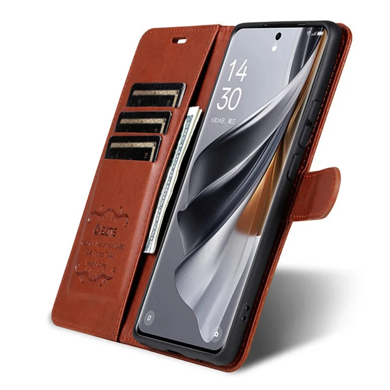 AZNS Per vivo X100 5G Custodia in pelle PU Cover per telefono con portafoglio e supporto - Marrone
