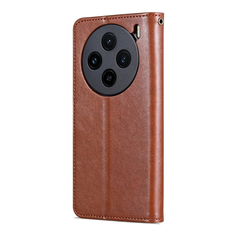 AZNS Per vivo X100 5G Custodia in pelle PU Cover per telefono con portafoglio e supporto - Marrone