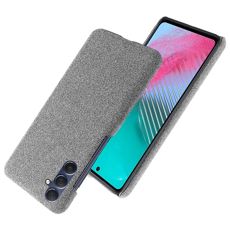 For Samsung Galaxy A15 5G Case Slim-fit Shockproof Cloth+PC Smartphone Cover - Light Grey