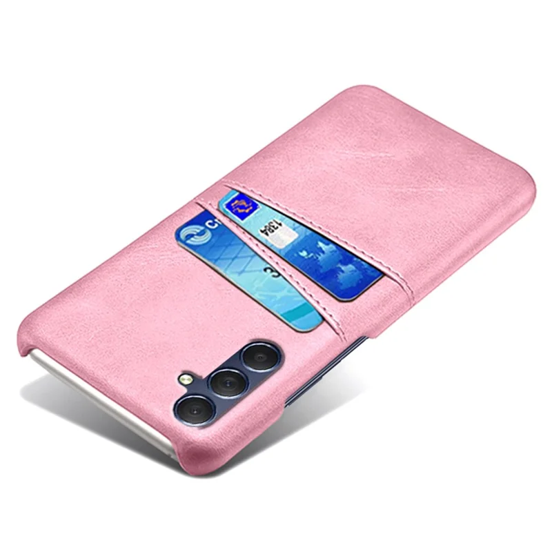 For Samsung Galaxy A15 5G Case Anti-drop PU Leather+PC Dual Card Slots Phone Shell - Rose Gold