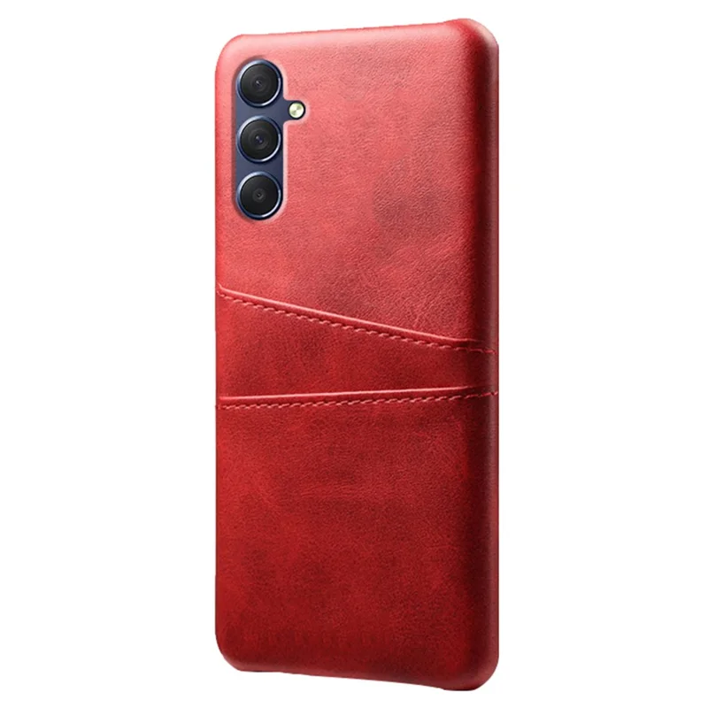 For Samsung Galaxy A15 5G Case Anti-drop PU Leather+PC Dual Card Slots Phone Shell - Red