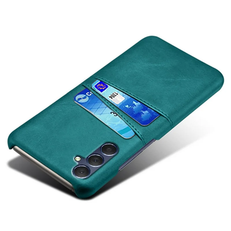 For Samsung Galaxy A15 5G Case Anti-drop PU Leather+PC Dual Card Slots Phone Shell - Green