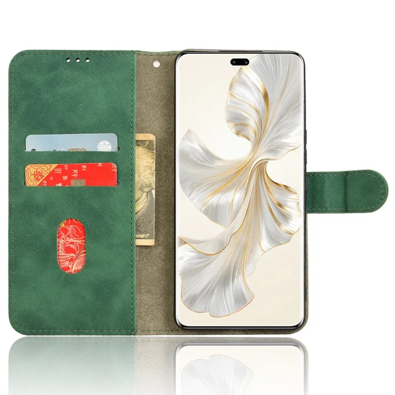 For Honor 100 Pro 5G Phone Case Flip Leather Wallet Stand Folio Cover - Green