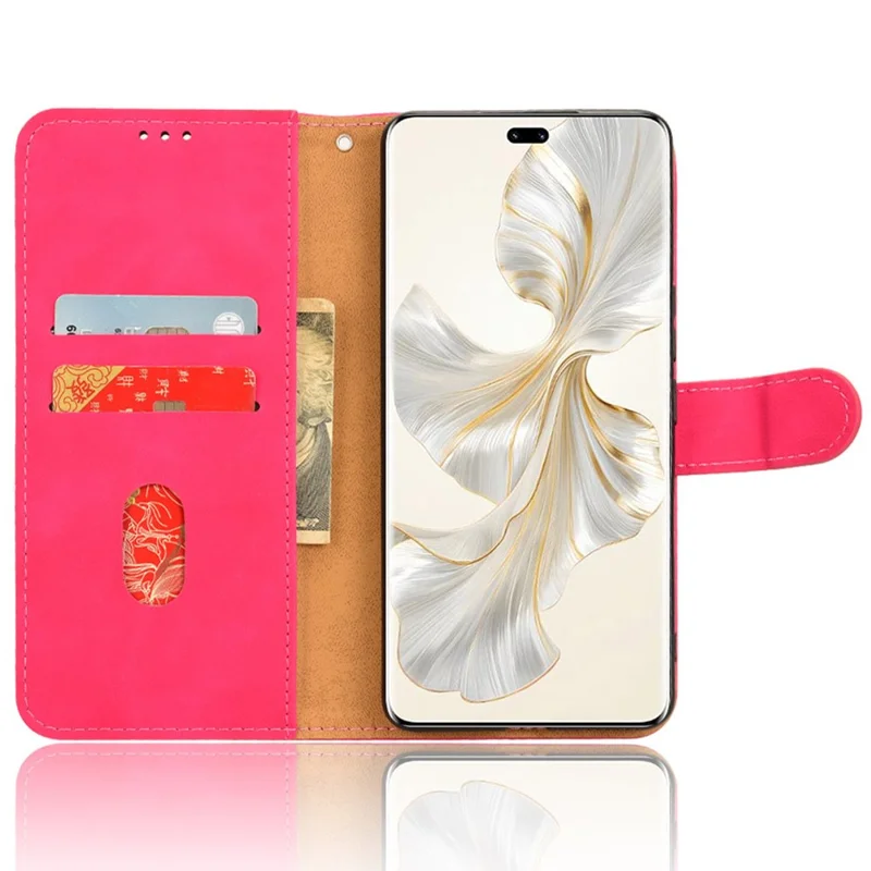 For Honor 100 Pro 5G Phone Case Flip Leather Wallet Stand Folio Cover - Rose