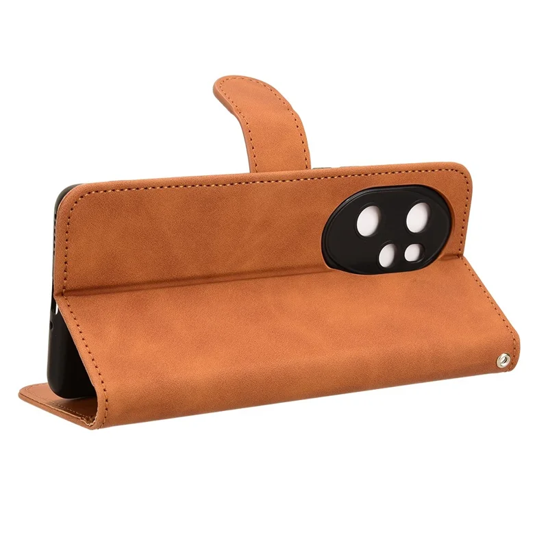 For Honor 100 Pro 5G Phone Case Flip Leather Wallet Stand Folio Cover - Brown