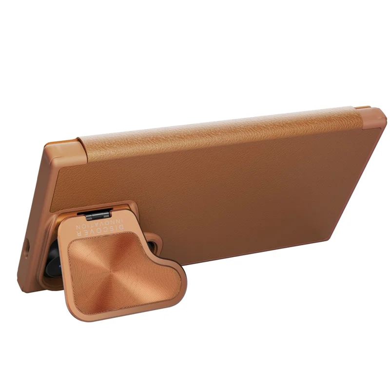 NILLKIN Qin Prop Series for Samsung Galaxy S24+ Leather Case Kickstand Card Holder Phone Cover - Brown