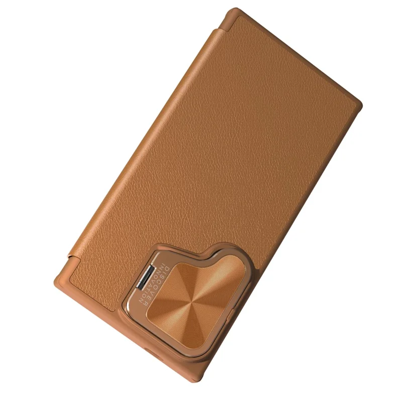 NILLKIN Qin Prop Series for Samsung Galaxy S24+ Leather Case Kickstand Card Holder Phone Cover - Brown