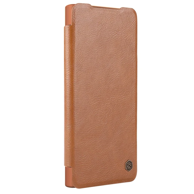 NILLKIN Qin Prop Series for Samsung Galaxy S24+ Leather Case Kickstand Card Holder Phone Cover - Brown