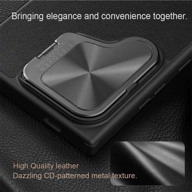 NILLKIN Qin Prop Series for Samsung Galaxy S24+ Leather Case Kickstand Card Holder Phone Cover - Brown